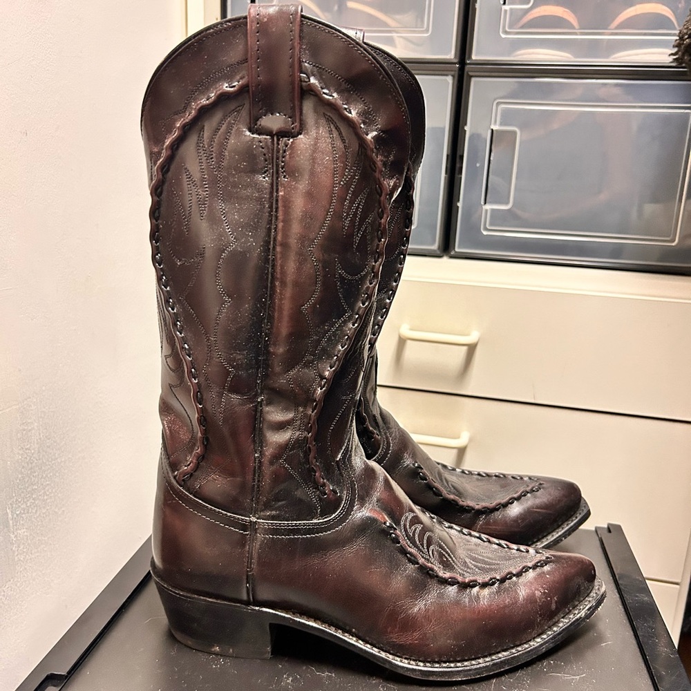 Dan Post Brown Leather Western Cowboy Boots